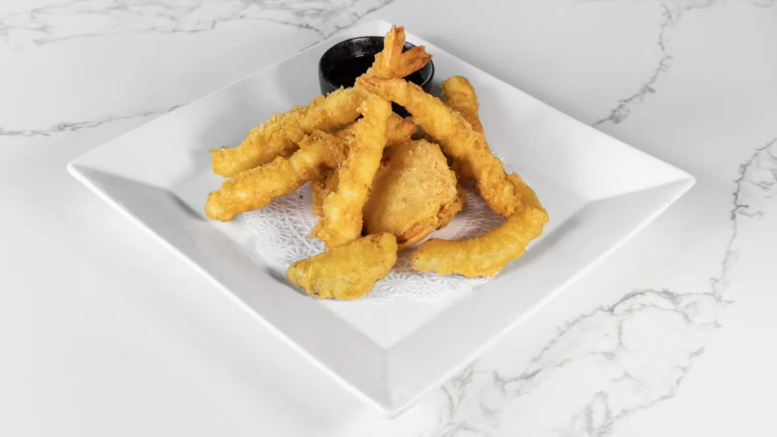 Crispy tempura calamari sticks & shrimp at Izumi Sushi, a Japanese Restaurant in Littleton